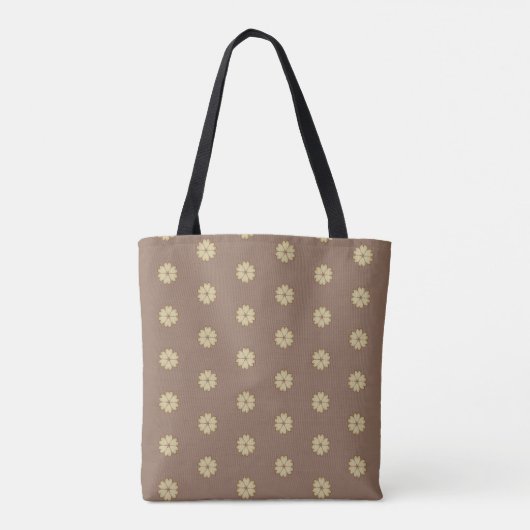 Heart Flower Pattern on Beige Tote Bag (Achterkant)