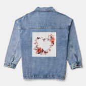 Heart Flower Vrouwen Mode Denim Jacket (Achterkant)