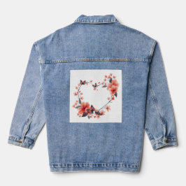 Heart Flower Vrouwen Mode Denim Jacket
