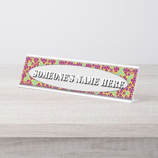 Heart Flowers door Kenneth Yoncich Bureau Naambordje (Voorkant)