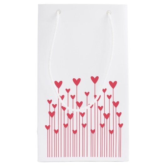 Heart Flowers Gift Bag - Red Klein Cadeauzakje (Achterkant)