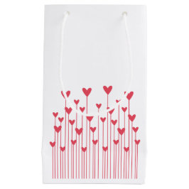 Heart Flowers Gift Bag - Red Klein Cadeauzakje