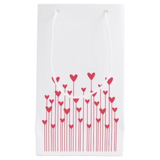 Heart Flowers Gift Bag - Red Klein Cadeauzakje (Voorkant)
