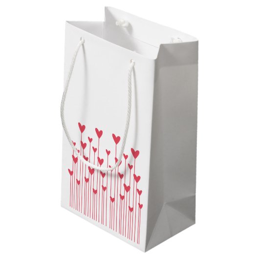 Heart Flowers Gift Bag - Red Klein Cadeauzakje (Achterkant Gekanteld)