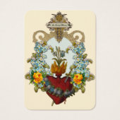 Heart Flowers Guadalupe Mexico Funeral Visitekaartje (Voorkant)