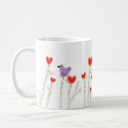 "Heart Flowers" koffie mok (Links)