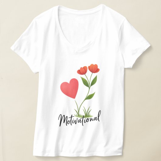 Heart & Flowers Motivatie Shirt (Laagn)