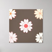 Heart Flowers op Coffee Brown Canvas Afdruk (Voorkant)