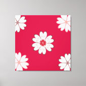 Heart Flowers op Crimson Red Canvas Afdruk (Voorkant)