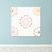 Heart Flowers op Light Beige Canvas Afdruk (Insitu (Houten vloer))