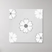 Heart Flowers op Light Grey Canvas Afdruk (Voorkant)