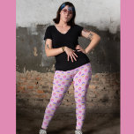 Heart Flowers Patroon Leggings<br><div class="desc">Het maakt een bloemvorming in een patroon van kleuren op een lichtroze achtergrond.</div>