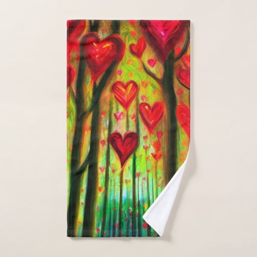 Heart Forest Hand Towel Handdoek (Handdoek)