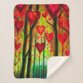 Heart Forest Sherpa Blanket Sherpa Deken
