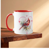  Heart  'Forever' Red Cardinal Heart Personalize Mok