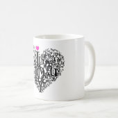 Heart Form Love Text Koffiemok (Voorkant rechts)