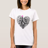 Heart Form Love Text T-Shirt (Voorkant)