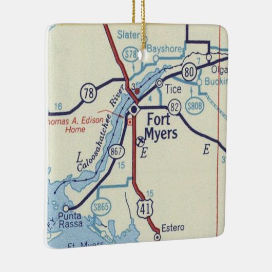 Heart Fort Myers Florida Keramisch Ornament (Rechts)