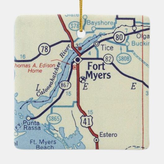 Heart Fort Myers Florida Keramisch Ornament (Achterkant)