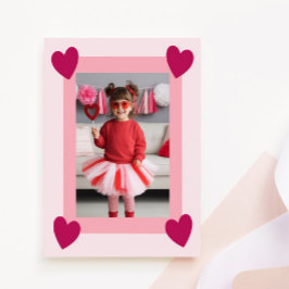 Heart Frame Kid Photo Valentine Card, Child School Notitiekaartje