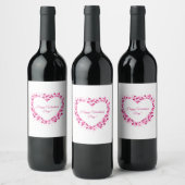 Heart Frame Valentine's Wine Label Wijn Etiket (Flessen)