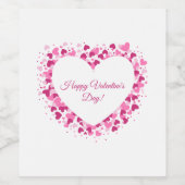 Heart Frame Valentine's Wine Label Wijn Etiket (Enkel label)