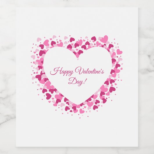 Heart Frame Valentine's Wine Label Wijn Etiket (Enkel label)