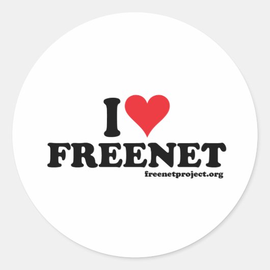 Heart Freenet Ronde Sticker (Voorkant)