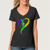 Heart Funny Fleur De Lis Cute Mardi Gras Women T-shirt (Voorkant)