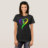 Heart Funny Fleur De Lis Cute Mardi Gras Women T-shirt (Voorkant volledig)