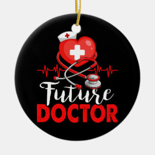 Heart Future Doctor Working Hospital Stethoscoop H Keramisch Ornament