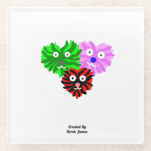 Heart Fuzzies Glass Onderzetter (Voorkant)
