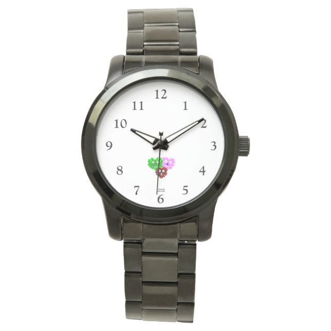 Heart Fuzzies Unisex Oversized zwart horloge (Voorkant)