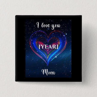 Heart Galaxy Pin / Pin Corazón Galaxia Vierkante Button 5,1 Cm