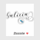Heart Galicia vlag, Galicië, Galiza Sticker (Vel)