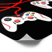 Heart Game Controllers Video Gamers Gaming Valenti Poster (Hoek)