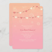 Heart Garland Invitation Kaart (Voorkant / Achterkant)