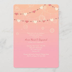 Heart Garland Invitation Kaart