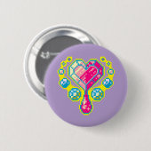 Heart Gem Pixel Art Button (Voorkant /achterkant)