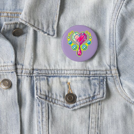 Heart Gem Pixel Art Button (In situ)