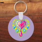 Heart Gem Pixel Art Sleutelhanger (Voorkant)