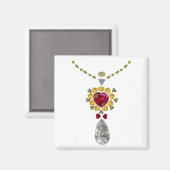 Heart Gemstone Art Magneet (Voorkant / Achterkant)