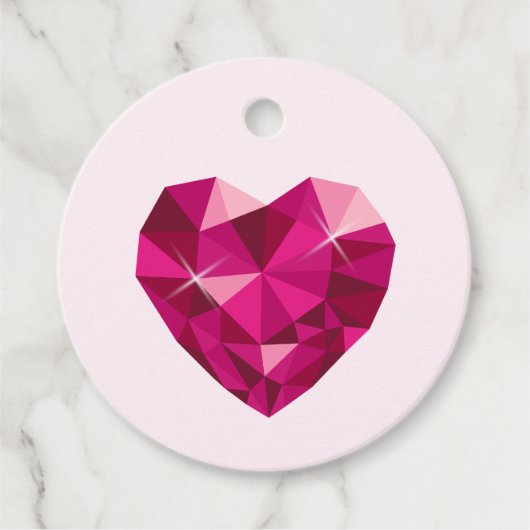 Heart Gemstone Bedankjes Labels (Voorkant)