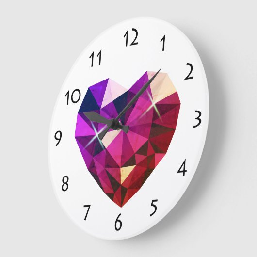 Heart Gemstone Wall Clock Grote Klok (Hoek)