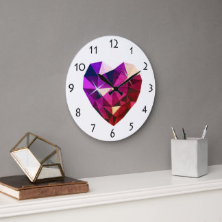 Heart Gemstone Wall Clock Grote Klok
