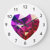 Heart Gemstone Wall Clock Grote Klok (Voorkant)