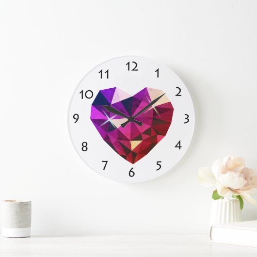 Heart Gemstone Wall Clock Grote Klok (Huis)