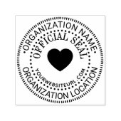 Heart Generic Custom Officiële Seal Naam Loc URL Zelfinktende Stempel (Design)