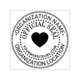 Heart Generic Custom Officiële Seal Naam Loc URL Zelfinktende Stempel
