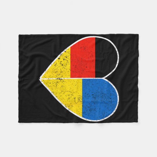 Heart Germany And Ukraine Solidarity Friendship Vi Fleece Deken (Voorkant (Horizontaal))